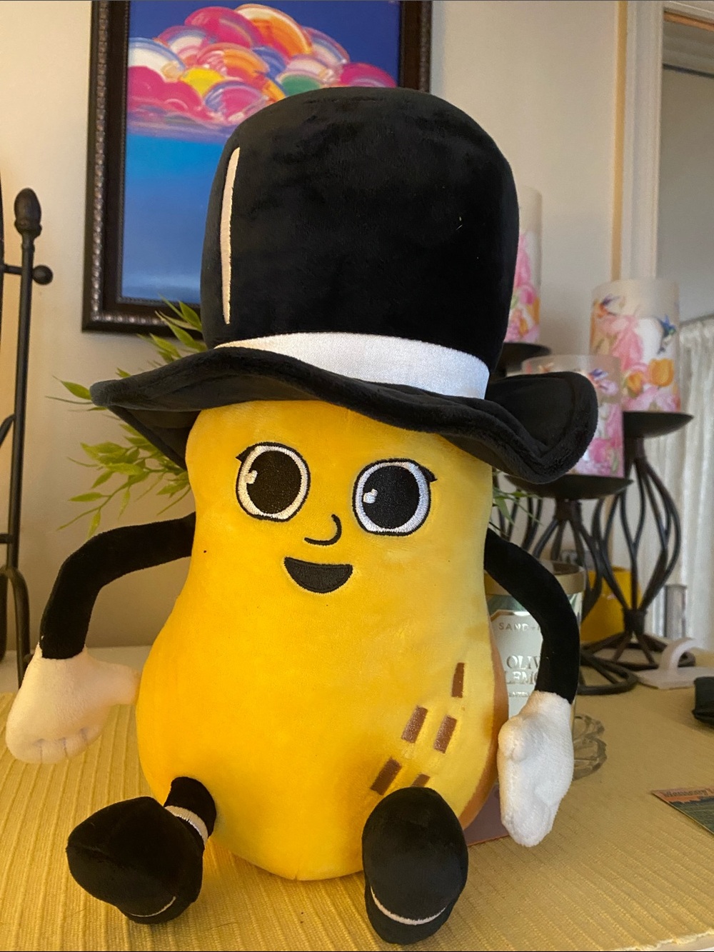 Mr. Peanut Plush Hat Character - Yellow & Black